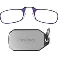 thumbnail image 1 of Always With You by ThinOptics Keychain Reading Glasses - Slim, Folding Armless Pocket Readers with Protective Keychain Case - Lightweight, Durable & Convenient - Silver, Purple 2.0x, 1 of 6