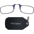 thumbnail image 1 of Always With You by ThinOptics Keychain Reading Glasses - Slim, Folding Armless Pocket Readers with Protective Keychain Case - Lightweight, Durable & Convenient - Black , Purple 2.5x, 1 of 6