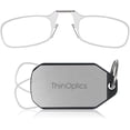 thumbnail image 1 of Always With You by ThinOptics Keychain Reading Glasses - Slim, Folding Armless Pocket Readers with Protective Keychain Case - Lightweight, Durable & Convenient - Silver, Clear 1.0x, 1 of 6