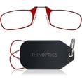thumbnail image 1 of Always With You by ThinOptics Keychain Reading Glasses - Slim, Folding Armless Pocket Readers with Protective Keychain Case - Lightweight, Durable & Convenient - Black , Red 2.5x, 1 of 6