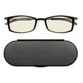 thumbnail image 1 of ThinOptics Milano Aluminum Case + Frontpage Brooklyn Rectangular Reading Glasses, Black Frames / Silver Case, +1.50, 1 of 1