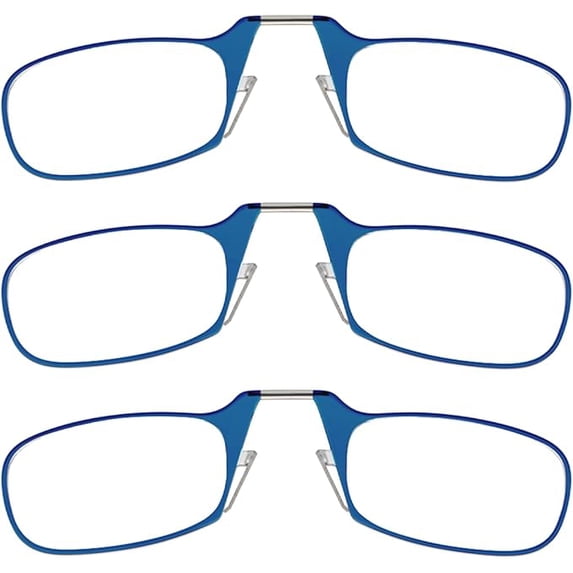 Always With You by ThinOptics Armless Reading Glasses Multi-Pack - Ultra-Thin, Lightweight Pocket Readers for Men & Women - Slim, Comfortable Design - 3 Pack Blue, 1.5x