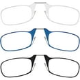 thumbnail image 1 of Always With You by ThinOptics Armless Reading Glasses Multi-Pack - Ultra-Thin, Lightweight Pocket Readers for Men & Women - Slim, Comfortable Design - 3 Pack Black, Clear, Blue 2.0x, 1 of 5