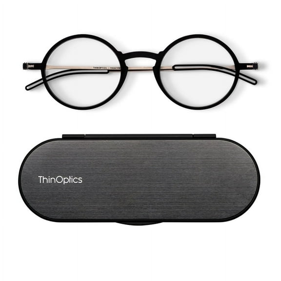ThinOptics Round Reading Glasses with Case