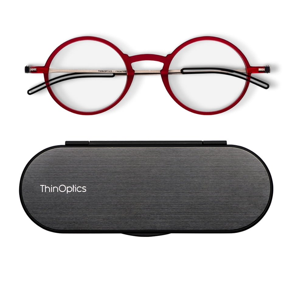 ThinOptics Round Reading Glasses with Case