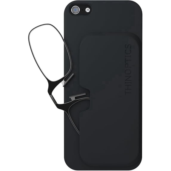 ThinOptics Unisex-Adult Slimline iPhone Case + Rectangular Reading Glasses, 2.5x Magnification