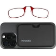 thumbnail image 1 of Always With You by ThinOptics Slim Reading Glasses with Case that Sticks to Your Phone - Ultra-Thin Armless Pocket Readers - Lightweight, Durable, Convenient - Red, 1.5x, 1 of 6