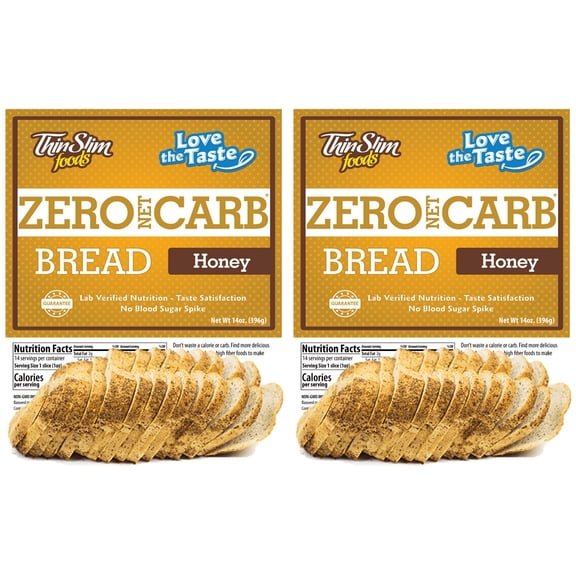 ThinSlim Foods Love-the-Taste Low Carb Bread Honey, 2pack