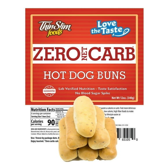 ThinSlim Low Carb Hot Dog Buns | 12 oz (1 Pack) | Low Carb, Keto Friendly
