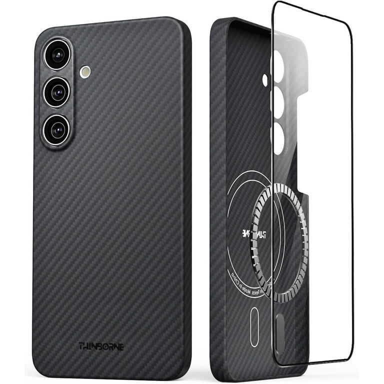 Thinborne Compatible with Samsung Galaxy S24+Plus Case, [Made of 600D  Aramid Fiber] [Magnetic Charging] [Thin & Lightweight] [Slim Minimalist  Style