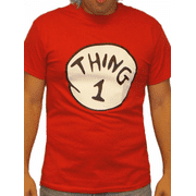 MYPARTYSHIRT Thing 1 T-Shirt Costume Movie Book Adult Womens Red Couple Twins Shirt Gift