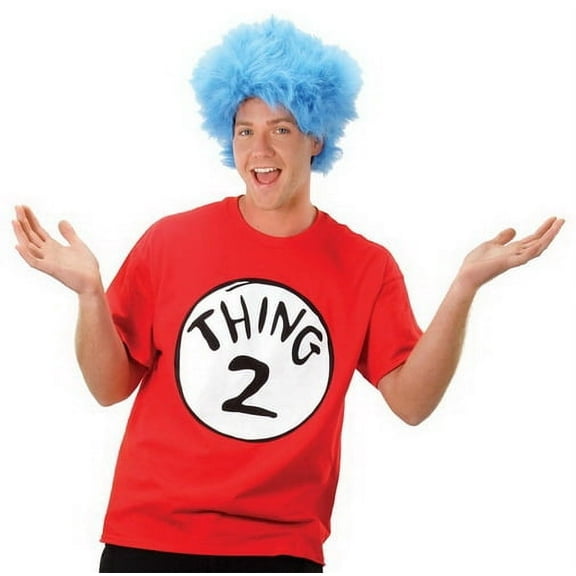 Thing 2 From Cat in the Hat Shirt and Wig Men Costume Kit