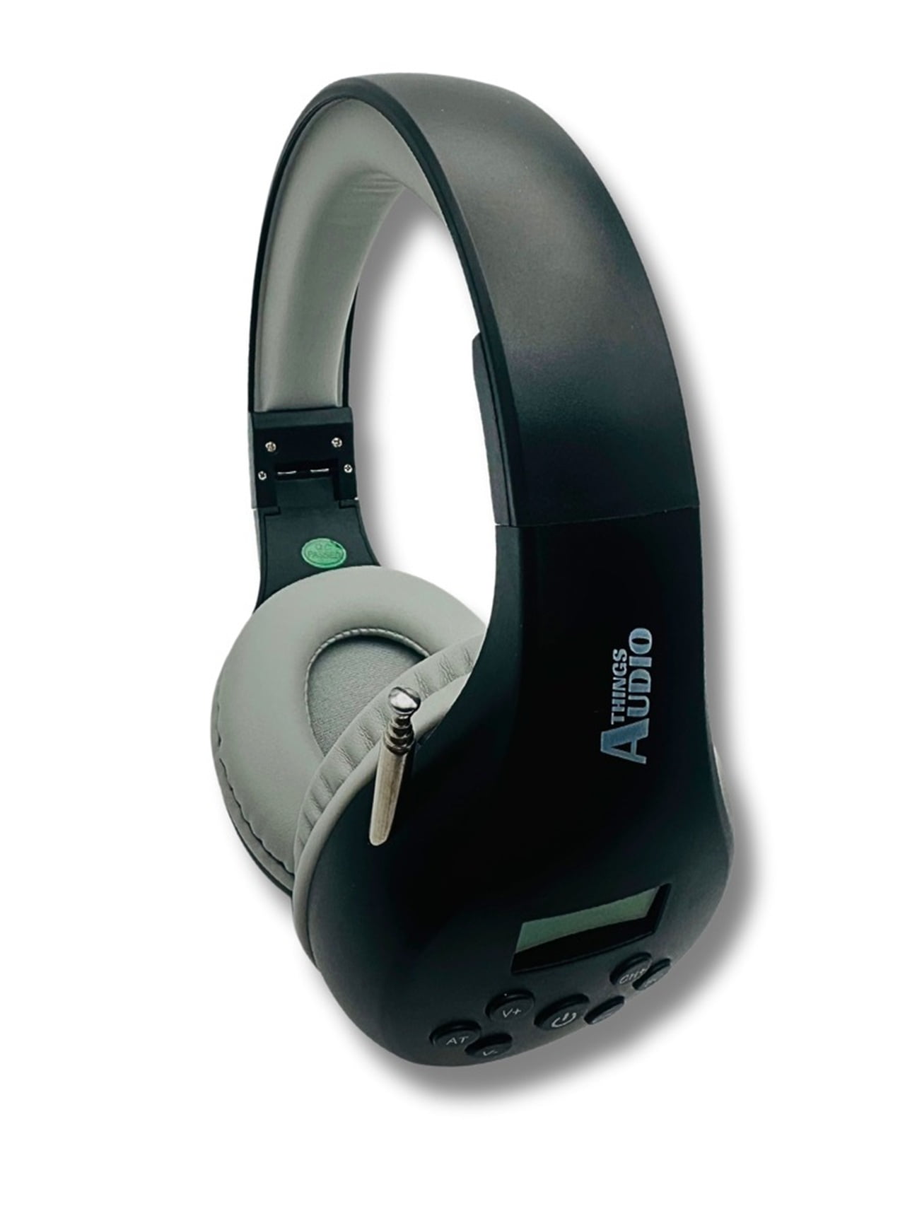 Things Audio Portable Personal FM Radio Headphones Pull-Out Antenna for Great Reception, Walking, Jogging, Relaxing, School, Talk Radio - Powered by 2AA Batteries (Not Included) - Black & Gray