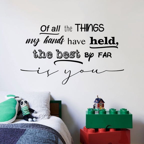 All The Things My Hands Baby Children Family Quote Quotes Wall Sticker Art Decal for Girls Boys Room Bedroom Nursery Kindergarten Fun Home Decor Stickers Wall Art Vinyl Decoration Size (35x40 inch)