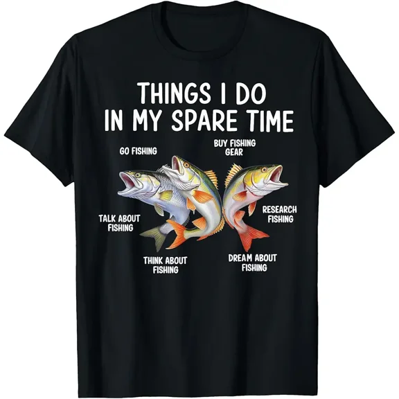 Things I Do In My Spare Time Fisherman Fishing Gifts Men Boy T-Shirt