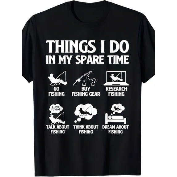 Things I Do In My Spare Time Fishing Boys Men Bass Fishing T-Shirt