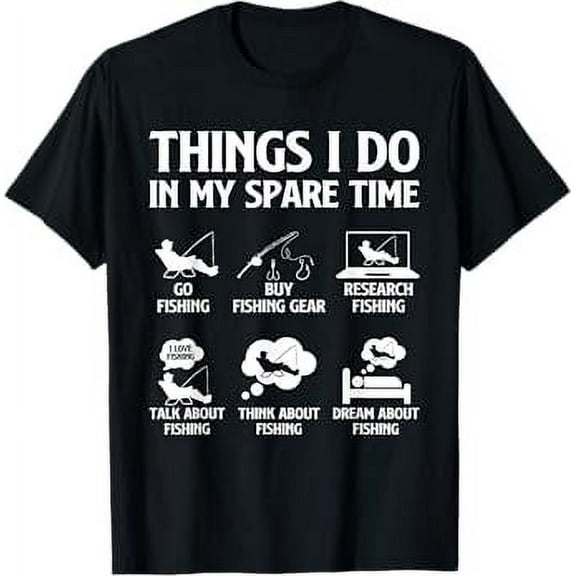 Things I Do In My Spare Time Fishing Boys Men Bass Fishing T-Shirt