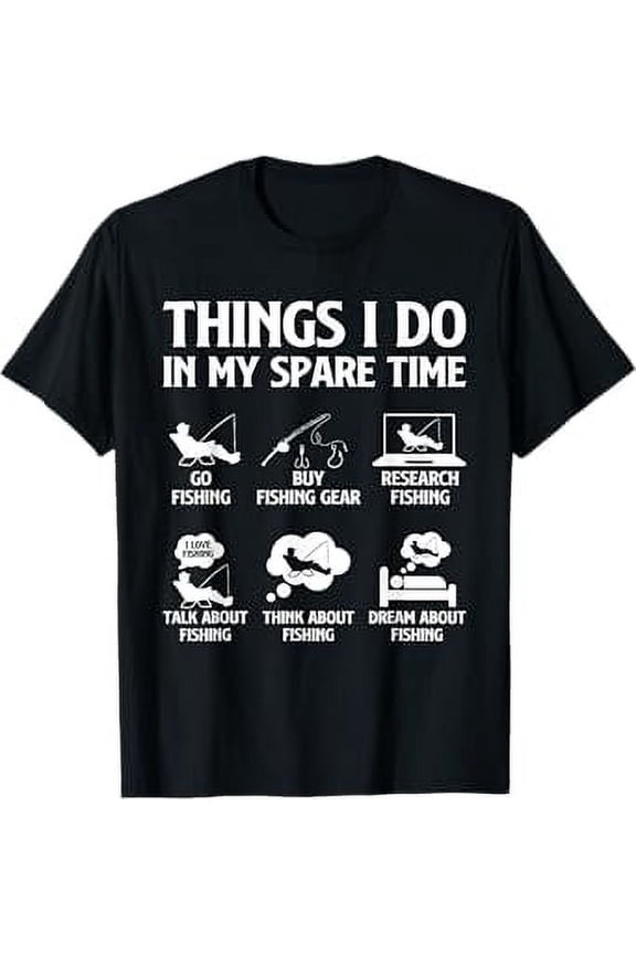 Things I Do In My Spare Time Fishing Boys Men Bass Fishing T-Shirt