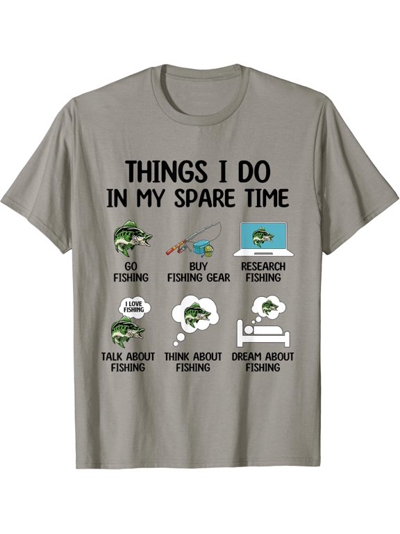 Things I Do In My Spare Time Fishing Boys Men Bass Fishing T-Shirt