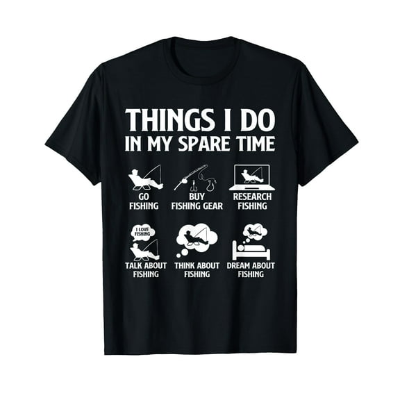 Things I Do In My Spare Time Fishing Boys Men Bass Fishing T-Shirt