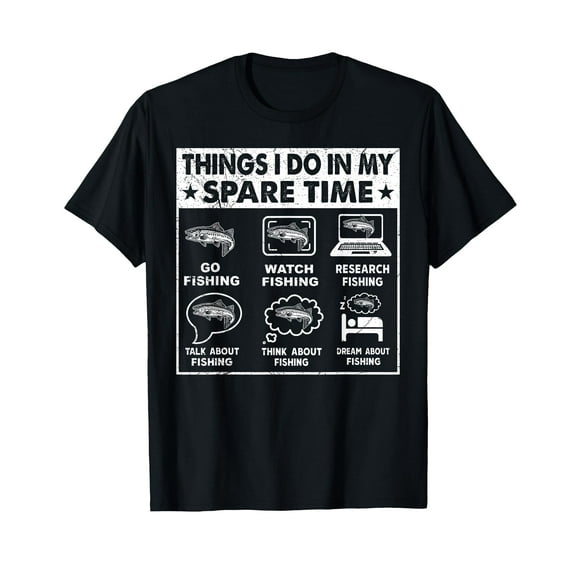 Things I Do In My Spare Time Fishing Funny T-Shirt