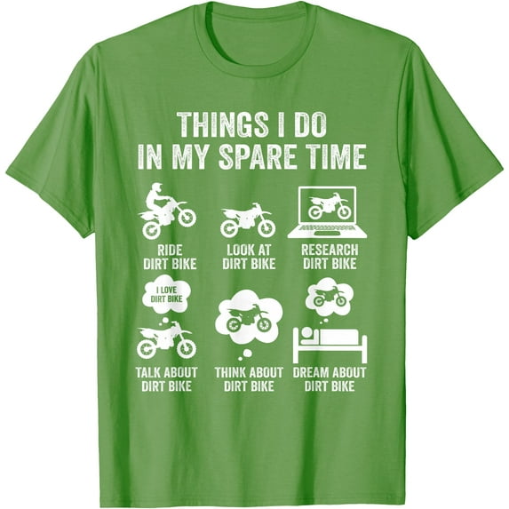 Things I Do In My Spare Time Funny Dirt Bike Motocross Biker Softstyle Unisex T-Shirt,Lime Color,Size 2T