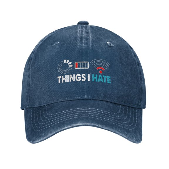 Things I Hate Baseball Cap Golf Dad Hat Adjustable Washed Denim Trucker Hats Unconstructed Snapback Cap for Men Women Unisex Adult,Navy