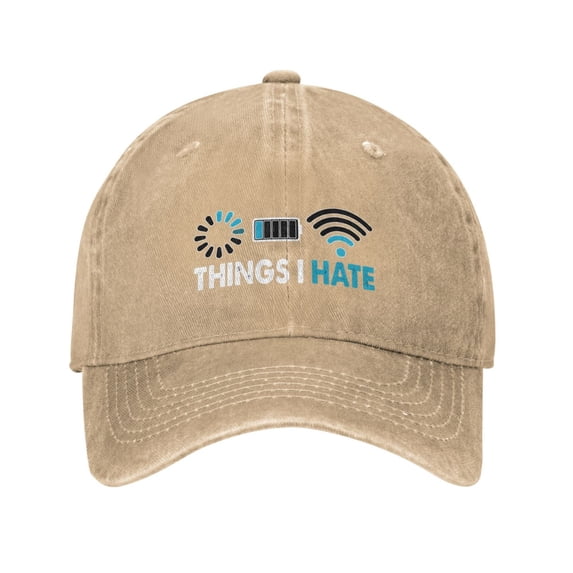 Things I Hate Baseball Cap Vintage Soft Washed Denim,Golf Dad Hat Adjustable Trucker Hats for Men Women Unisex Adult,Natural