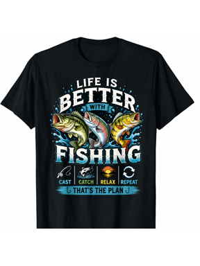 Things I Do In My Spare Time Fishing T-Shirt for Men Funny Fishing Graphic Tee Bass Trout Angler Shirt Fisherman Gift Idea Outdoor Sports Lake River Fishing Lover Tee