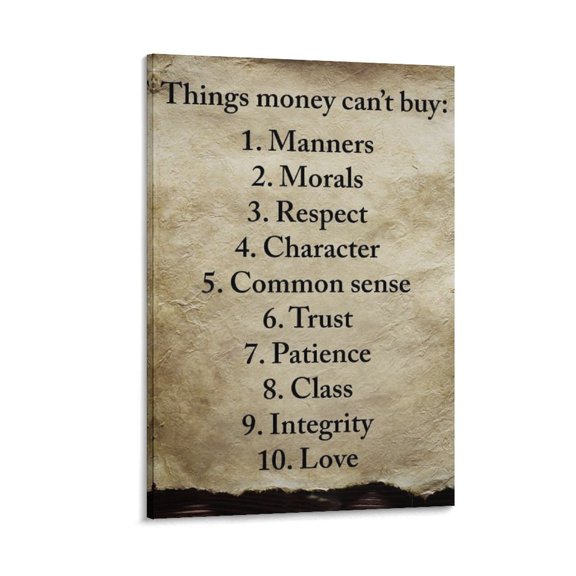 Things Money Can't Buy Posters Art Print Wall Photo Paint Poster Hanging Picture Family Bedroom Decor Gift 08x12inch(20x30cm)