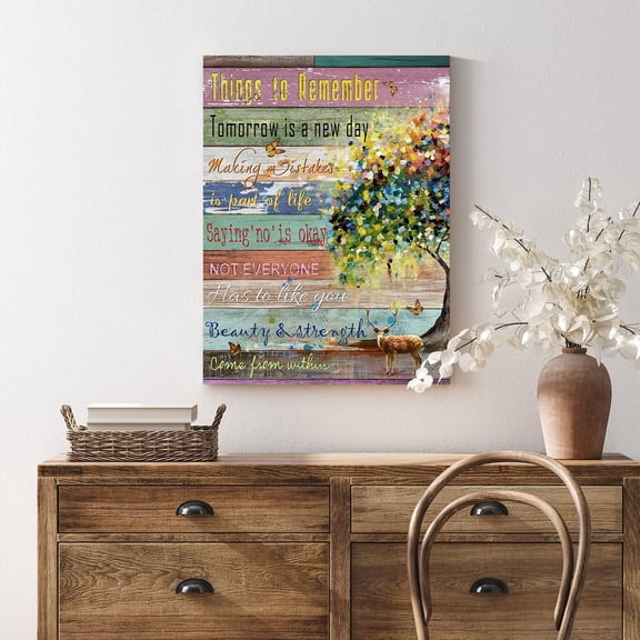 Things to Remember Quotes Wall Poster Framed Inspirational Wall Art Motivational Canvas Prints Positive Thinking Reminder Wall Décor for Man Women Teens Bedroom Home Office School 12"x16"