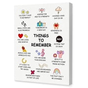 Things to Remember Wall Art poster Positive Affirmations Canvas Wall Art,Mental Health Therapy Office Wall Decor,Inspirational Wall Decor for Office Classroom Calming Corner