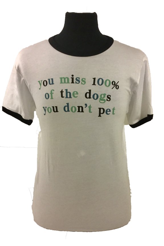 Things She Loves Miss Dogs Short Sleeve RInger T-shirt-White-Medium