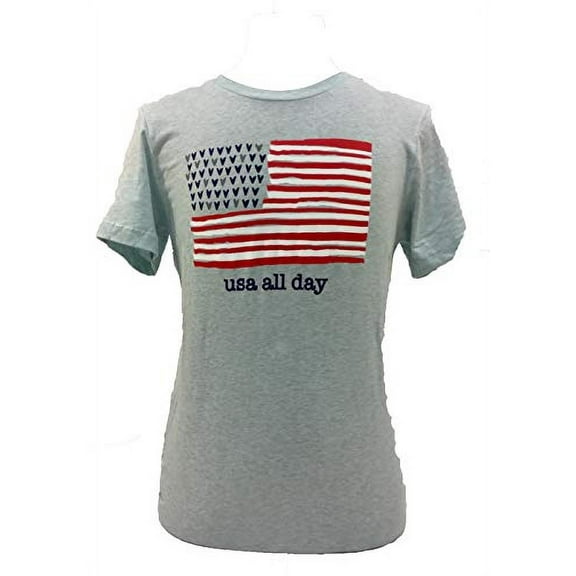 Things She Loves USA All Day Short Sleeve T-Shirt-Prism Ice Blue Heather-Small