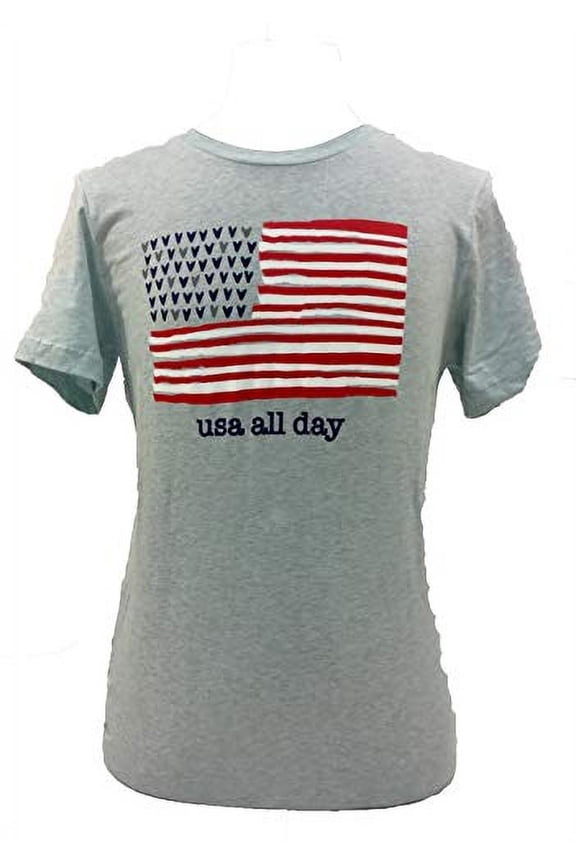 Things She Loves USA All Day Short Sleeve T-Shirt-Prism Ice Blue Heather-Small