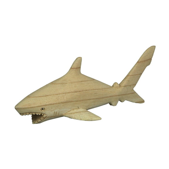 Things2Die4 8 inch Hand Carved Shark Wood Sculpture Figurine Beach Home Decor