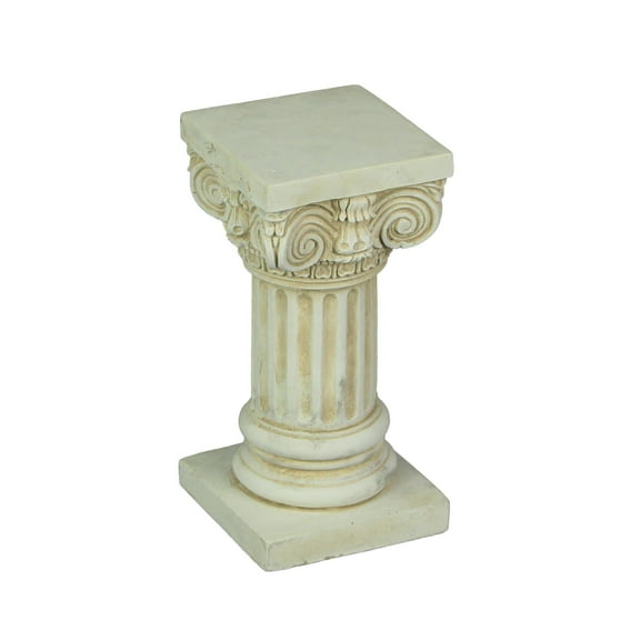 Things2Die4 Antique White Solid Concrete Roman Ionic Column Pedestal 8.25 inch