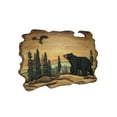 thumbnail image 1 of Things2Die4 Bear And Eagle Forest Sunset Hand Carved Natural Wood Wall Art Cabin Home Decor, 1 of 3