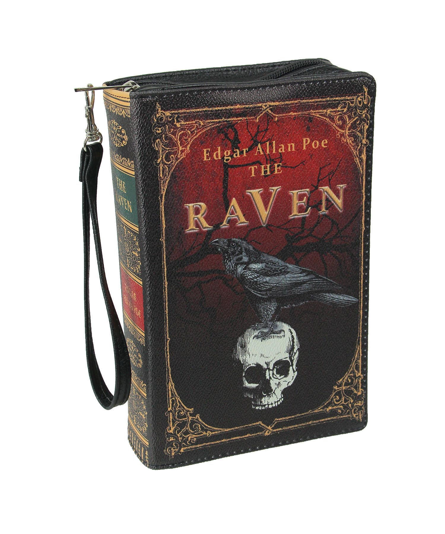 Things2Die4 Black Vinyl The Raven Book Handbag Novelty Clutch Purse