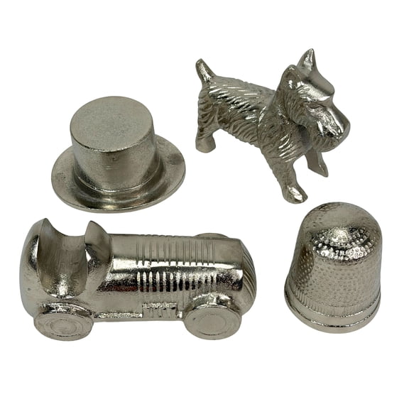 Things2Die4 Board Game Token Figurine Set Things2die4 4-Piece Silver Cast Aluminum Decor