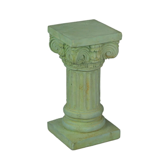 Things2Die4 Green Finish Concrete Roman Ionic Column Pillar Pedestal 8.25 inch