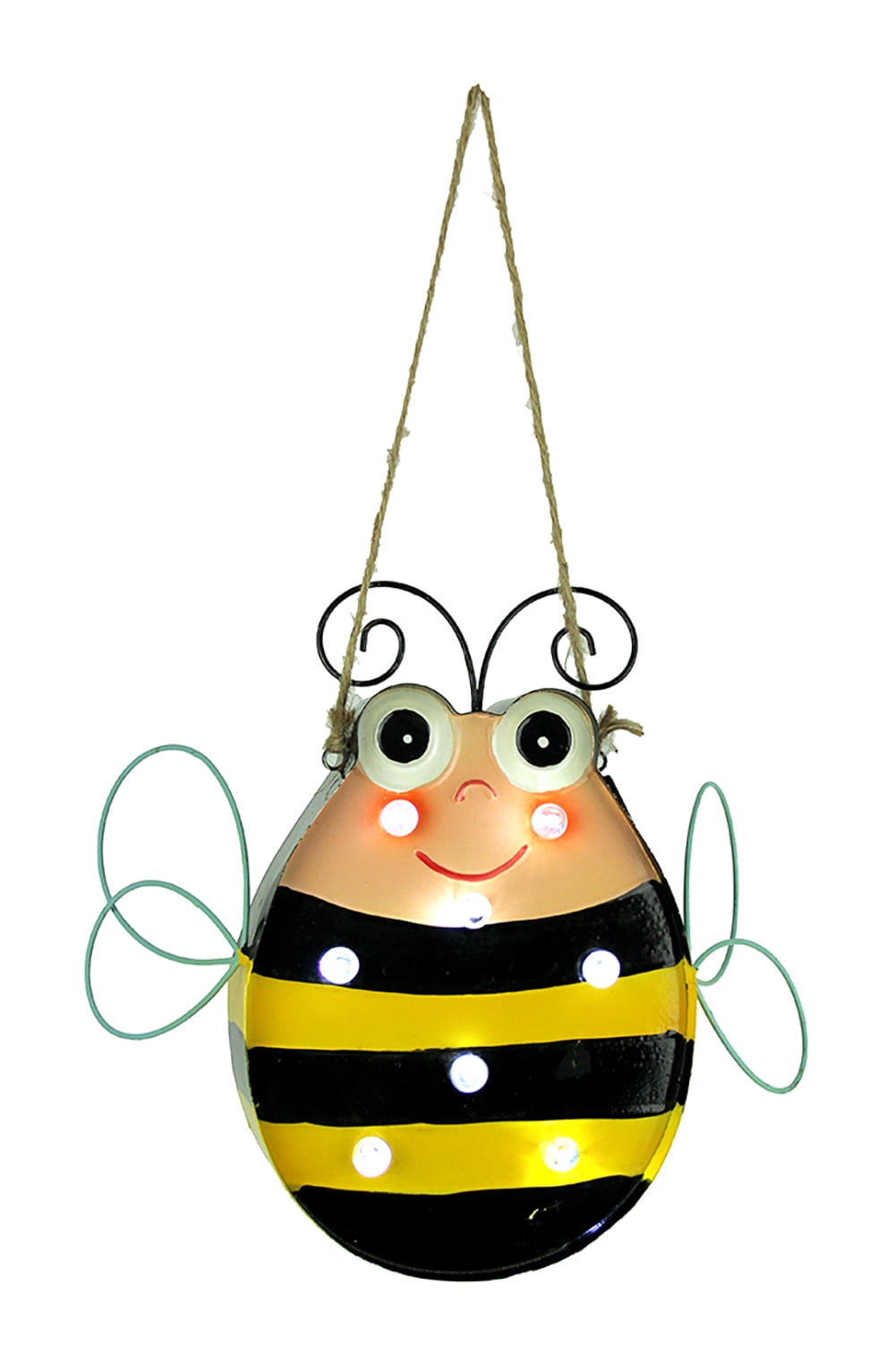 Things2Die4 Metal Bee Hanging LED Solar Garden Sculpture Light Yard Decor Art
