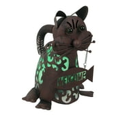 Things2Die4 Metal Cat Green LED Solar Garden Statue Accent Light Patio Décor