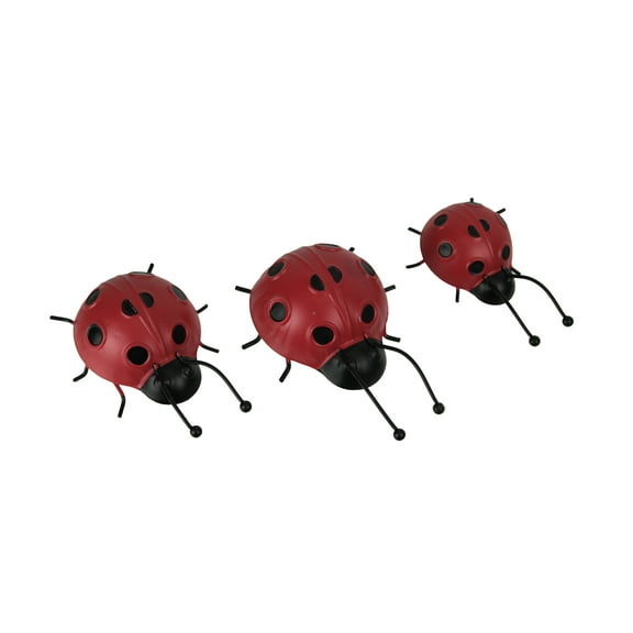 Things2Die4 Metal Ladybug Art Sculptures Garden Decor Indoor/ Outdoor (Set of 3)