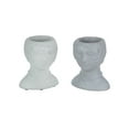 thumbnail image 1 of Things2Die4 Roaring 20's Flapper Lady Gray Concrete Head Planter 6 inch (Set of 2), 1 of 4