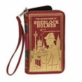 thumbnail image 1 of Things2Die4 Red and Gold Sherlock Holmes Book Wallet ID Holder Snap Close Fashion Wristlet - Red - Size 7 inch, 1 of 5