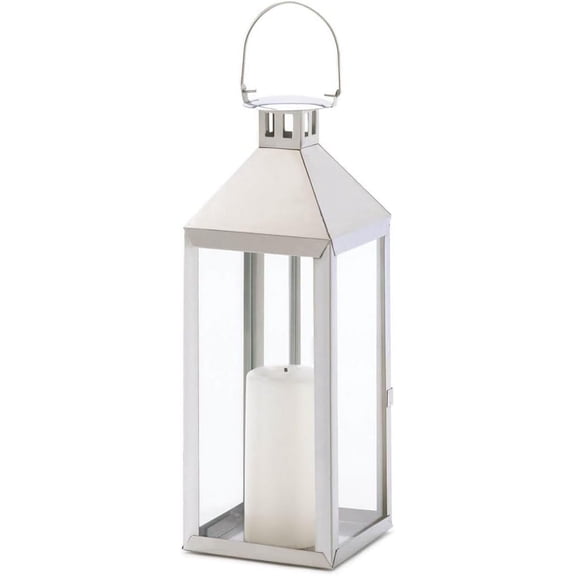 Thingz Traditional White Candle Lanterns, ative Light Home , 15" Tall, Soho