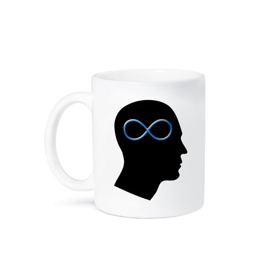 3drose, Think About Science – Infinity in Your Mind – Blue Infinity Symbol, 15oz Mug