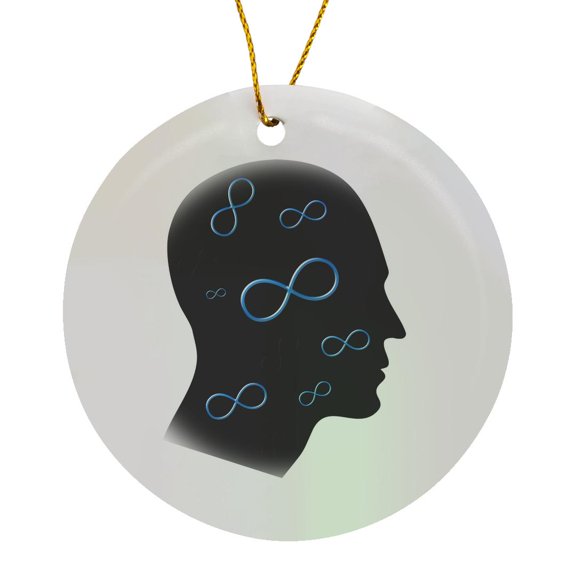 Think About Science Infinity In Your Mind Group Of White Infinity Symbols, Circle Porcelain Ornament