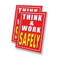 thumbnail image 1 of Think And Work Safely (24" X 36") 4mm Corrugated Plastic Panel, Graphics Applied To 1 Side (Pk of 2), 1 of 2